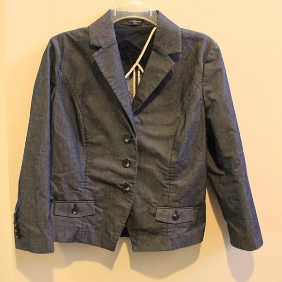 Liz Claiborne Denim Blazer with Beautiful Buttons Size 8 - Picture 1 of 8